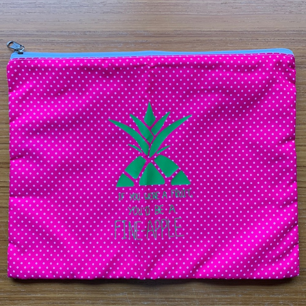 Large zip top bikini bag “Fine apple” pineapple wet/dry bag
